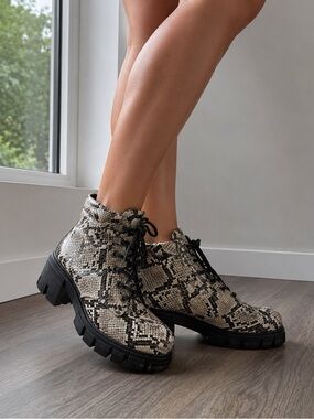 Faux Snakeskin Boots